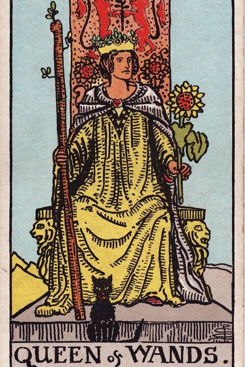 权杖王后 · Queen of Wands 牌面