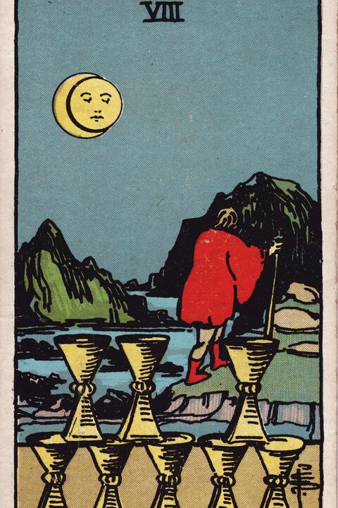 圣杯八 · Eight of Cups 牌面