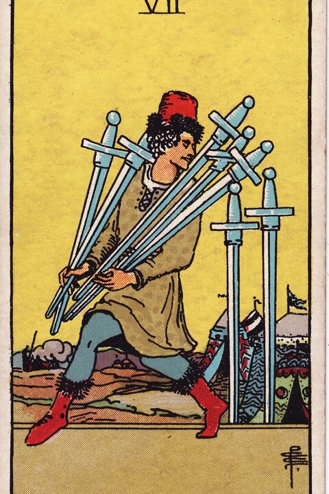 宝剑七 · Seven of Swords 牌面