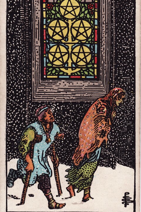 星币五 · Five of Pentacles 牌面